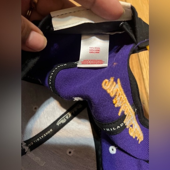 Los Angeles Lakers Vintage mitchell and ness SnapBack Cap Hat Wool NWOT FLAW - Picture 8 of 8